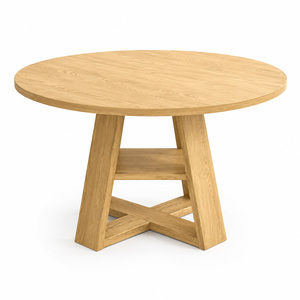 <span class=keywords><strong>Mesa</strong></span> de Comedor Redonda Extensible de Madera Moderna <span class=keywords><strong>con</strong></span> <span class=keywords><strong>Estante</strong></span> de Almacenamiento para el Hogar y Hoteles, Muebles Elegantes para Cocina y Sala de Estar - Product Image 1