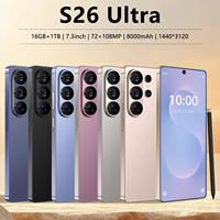 Smartphone 5G débloqué version mondiale S26 Ultra original, 7,3 pouces, Deca Core, 16 Go de RAM, 1 To de stockage, vente chaude