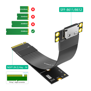 M.2 Nvme Để oculink 4i Cáp Mở Rộng Cho SSD <span class=keywords><strong>Card</strong></span> Đồ Họa M2 M Chìa Khóa Để SFF-8612 Bộ Chuyển Đổi - Product Image 3