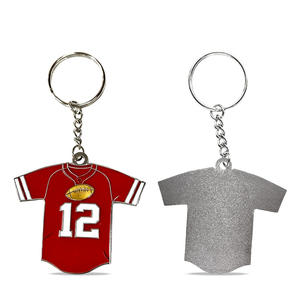 سلسلة مفاتيح معدنية مخصصة على شكل قميص رياضي مع رقم مطبوع، تذكار لمشجعي فريق رياضي أمريكي، هدايا ترويجية وحلية مفاتيح ذات علامة تجارية - Product Image 2