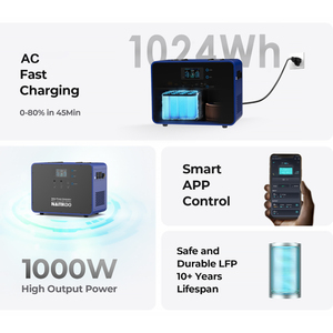 Estación de Energía Portátil para Exteriores de 1000W 400ah 1000wh, Energía Solar para el Hogar, 110v 220v, 1000 Vatios - Product Image 3
