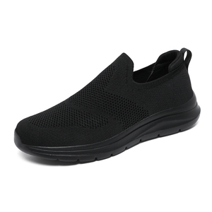 Zapatillas deportivas retro negras cómodas al por mayor, transpirables, con cordones, de lona y goma, que aumentan la altura - Product Image 1