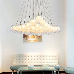 salle à manger chambre luminaires moderne CONDUIT lustre éclairage Nordique boule de Verre Lampe <span class=keywords><strong>salon</strong></span> suspendu lumières - Product Image 5