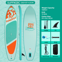 Planche de SUP gonflable imprimée, super large 350 cm, stock UE, charge maximale 205 kg, livraison directe en une seule pièce depuis l'entrepôt UE
