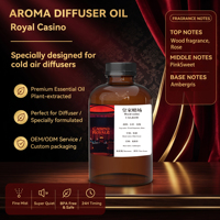 Diffuseur d'huiles essentielles Woody Rose : Notes de tête roses et douces, notes de cœur, notes de fond royales d'ambre gris, parfum élégant et apaisant