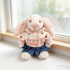 [Solo vestiti] Abbigliamento per bambole Jely&cat Bonnie Rabbit da 32 cm - Set maglione con coulisse a cuore verde e jeans - Set di vestiti per bambole - Product Image 2