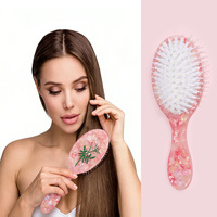 Brosse et peigne à cheveux en acétate personnalisés, élégants, vintage, à fleurs en dentelle de la reine Anne, pour le coiffage des cheveux