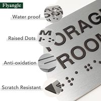 Panneaux de signalisation pour ascenseurs/chambres conformes ADA pour bureaux professionnels, texte en relief, Braille de grade 2, adhésif, aluminium brossé/argenté