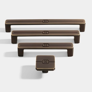 New Chinese Style Brass Cabinet Pulls Black Gold Dual Finish Long Bar Single Hole Handles for Kitchen Wine Cabinet Durable - Product Image 5
