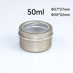 Boîte en aluminium métallique cylindrique de 35 ml (52*25 mm) avec couvercle à vis et fenêtre transparente pour cosmétiques, parfums, rouges à lèvres, bijoux, boucles d'oreilles et faux ongles. - Product Image 2