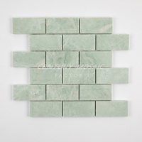 Carrelage mosaïque vintage en marbre vert menthe, 2 ", mosaïque en marbre hexagonal pour décoration intérieure, mur de sol
