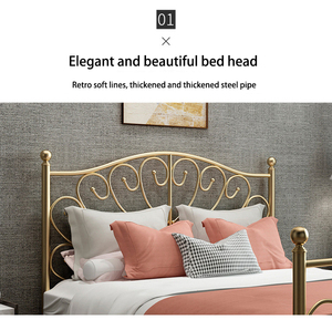 Uxury-Marco de cama de princesa de metal, diseño antiguo - Product Image 4