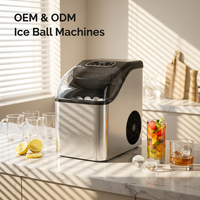 Mesin Pembuat Es Batu Pintar untuk Ruang Eksekutif 3cm 8 Bola 15/20 Menit Kristal Otomatis Hotel Bintang 5 VIP Suite Premium OEM&ODM CB CE ETL