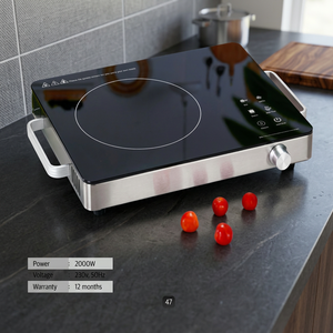 Placa de Cocina Eléctrica de Cerámica Moderna de 2000W, Estufa Portátil de Vidrio Plano, Cocina de Encimera Eficiente en Energía para el Hogar - Product Image 4