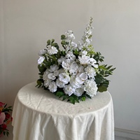 Französische Weiß-Grüne Künstliche Blumenkugel Tischdekoration Calla-Lilie Pfingstrose Seidenblumen für Arrangements Hochzeitstisch-Dekor