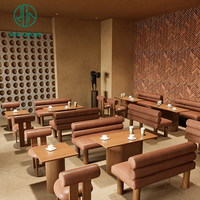 Ensemble de tables et chaises en bois rembourrées en cuir Ron Group Fast Food, mobilier de restaurant de luxe pour café et salon de thé