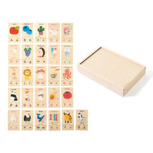 Varietà di apprendimento inglese per bambini carini alfabeto in legno prescolare <span class=keywords><strong>Puzzle</strong></span> blocca la parola inglese dell'asilo - Product Image 2