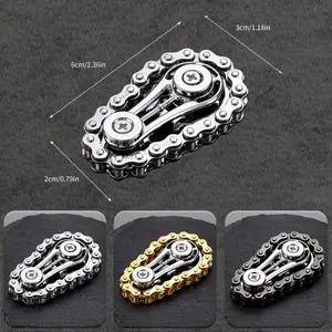 Gyro de doigt en métal avec chaîne et pignons, jouet de doigt type spinner pour vélo de route, livraison directe - Product Image 6