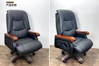 Ensemble de bureau de direction de luxe, chaise en cuir moderne, siège pivotant en bois, chaise de bureau pour ordinateur, chaises de direction en PU, mobilier personnalisable, vente en gros