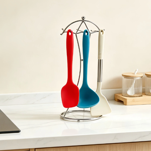 Premium Stylish 6-Hooks <strong>Kitchen</strong> Tool <strong>Carousel</strong>, Space-Saving Wire Utensil Hanging Stand for Restaurant and Family Use - Product Image 1