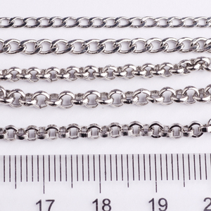 Venta caliente 3mm rolo de acero inoxidable cubano cadena para <span class=keywords><strong>las</strong></span> mujeres collar - Product Image 5