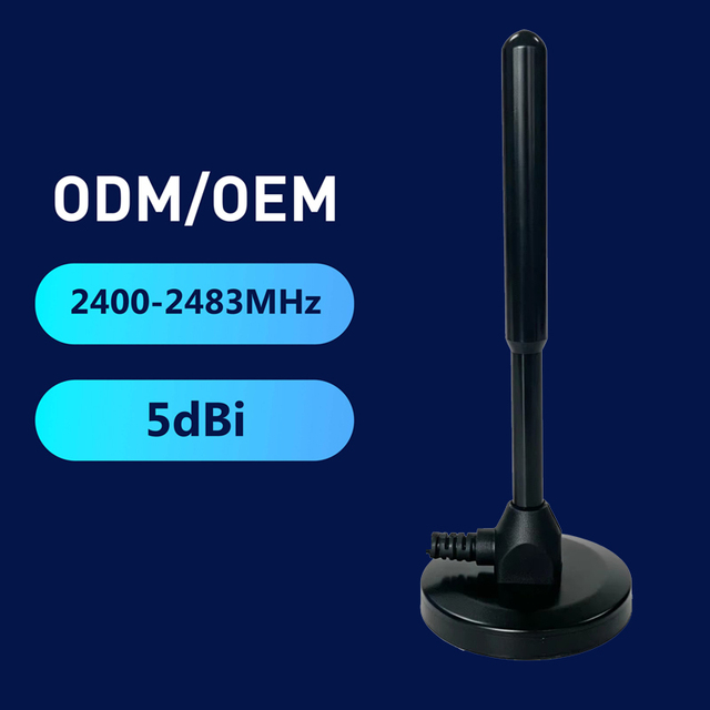 5dBi 2.4GHz Magnetic Mount Antenna 2400-2483MHz Vertical Polarized Outdoor Wireless Communication Antenna