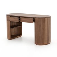 Bureau de direction ovale en bois de luxe moderne avec étagères pour la maison, le bureau, l'hôtel, la chambre à coucher – Pièce de luxe