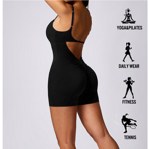 Oferta Relámpago: Mono de Yoga Ajustable con Tirantes, Efecto Levanta Glúteos, Sujetador Incorporado, Sensación de Segunda Piel, Secado Rápido, para Gimnasio y Yoga, para Mujer - Product Image 4
