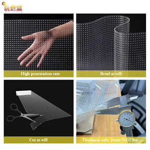 <span class=keywords><strong>Film</strong></span> transparent flexible auto-adhésif P10 LED pour fenêtres <span class=keywords><strong>en</strong></span> verre IP65 publicité auto-adhésive pour les salles d'exposition des centres commerciaux - Product Image 2
