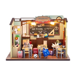 YD TOYS บ้าน DIY ยุคแห่งความไร้เดียงสา ชุดประกอบไม้ 3 มิติ แบบจำลองห้องเรียน-21x32x5.5 ซม. ของขวัญสำหรับฤดูกาลรับปริญญา - Product Image 5
