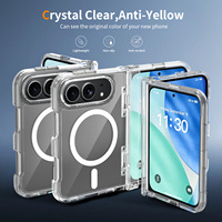 Coque magnétique transparente antichoc et anti-rayures pour iPhone Duo, anti-jaunissement, protection de la charnière, vente en gros