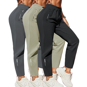 Pantalon de sport décontracté pour femme, respirant, tendance, taille mi-haute, cordon de serrage, élastique, jambe droite, confortable, 2026 - Product Image 1