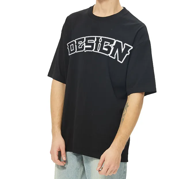 पुरुषों के लिए स्क्रीन प्रिंटिंग ओवरसाइज़्ड स्टाइल कस्टम डिज़ाइन प्लस साइज़ ड्रॉप शोल्डर थोक हैवीवेट प्लेन टी शर्ट