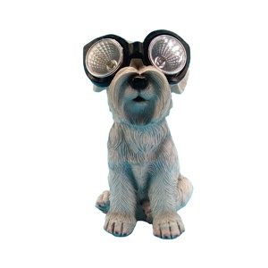Grosir Lampu Surya Luar Ruangan Resin Kreatif Taman Anjing Ornamen Anak Anjing Tampan Lampu Surya Dekorasi Rumah - Product Image 2