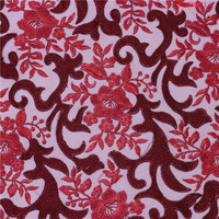 Tela de Encaje Bordado T-win Textile, 7 Colores, Terciopelo Rojo, Tela de Bordado Personalizada, Tela de Fiesta