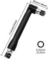 Manche de tournevis à embout 1/4 de pouce, clé à angle droit en L de 90 degrés, support d'embouts pour perceuse