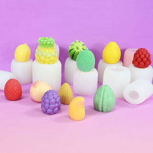 Moule en silicone <span class=keywords><strong>3D</strong></span> en forme de fruits, moule à chocolat pour la décoration de gâteaux, pour framboise, citron, fondant, pâtisserie, public cible : les pâtissiers - Product Image 1