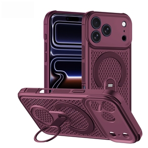 Étui de téléphone magnétique à dissipation thermique en maille nid d'abeille avec protection à 360° °   Support rotatif antichoc pour iPhone 18 17 Pro Max - Product Image 1