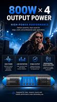 Amplificateur de puissance de classe H 4 canaux Gooermi MX4800 4*800W, professionnel, montage en rack 2U, amplificateur audio de scène DJ, système de sonorisation PA