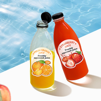 Bouteilles de jus en plastique PET de 1000 ml avec couvercle inviolable, bouteilles de jus en plastique de qualité alimentaire, distributeur de jus