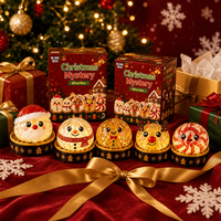 Jouet Squishy en forme de chignon de Noël - Jouet anti-stress en caoutchouc emballé dans une boîte - Cadeau pour les 14 ans et plus