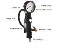 Jauge de pression des pneus numérique portable avec mandrin en laiton pistolet à air Premium pour gonflage des pneus de voiture