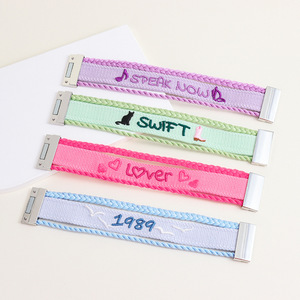 Pulseras Trenzadas con Hebilla Magnética y Bordado para Eventos de Fans y Uso Diario, Joyería Tejida Multicolor al por Mayor - Product Image 4