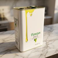Bidon en fer blanc de 3L de qualité alimentaire avec poignée, conteneur métallique carré vide pour l'emballage d'huile d'olive/d'huile de pépins de raisin