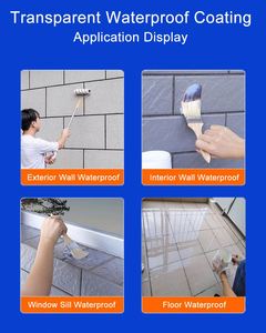 Hexion High Quality Transparent <b>Waterproof</b> Acrylic Liquid Appliance <b>Paint</b> for Walls Floor Bathroom Coating <b>Paint</b> Brush - Product Image 6
