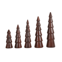 Ensemble de 5 décorations de Noël en bois faites à la main Cadeaux Ornements Mini arbres de Noël en bois