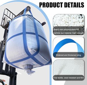 Bolsas de Polipropileno Tejido Resistentes FIBC, Bolsas Jumbo con Puerto de Rociado Inferior, Correa Doble de Amarre, Capacidad de 1000 kg - Product Image 4