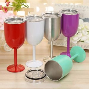 Calice da Vino a Doppia Parete con Stelo, Bicchieri da Vino Personalizzati in Acciaio Inox, Coppe Classiche per Feste, Confezione Bianca + Sacchetto OPP OSL - Product Image 2