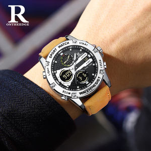 <span class=keywords><strong>ONTHEEDGE</strong></span> Montre de luxe pour homme en cuir, étanche, lumineuse, avec date, montre-bracelet à quartz pour homme, Relogois Masculino - Product Image 3