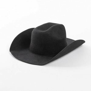 Wholesale 100% Wool Felt Cowgirl Hat Women Men Wide Brim Western White Cowboy Hat - Product Image 6